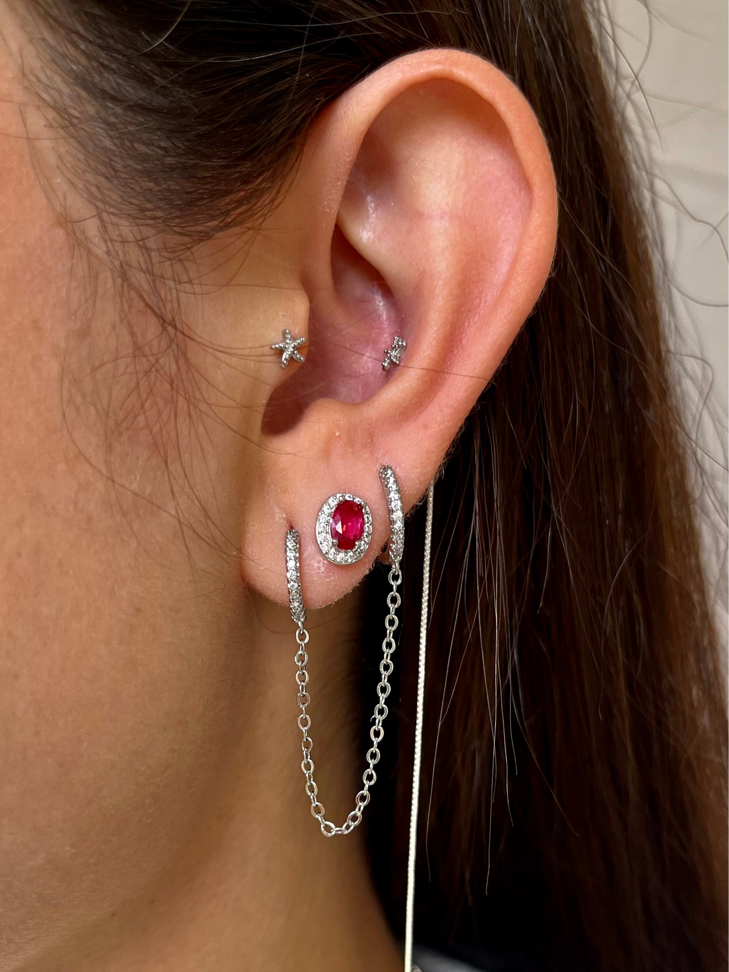 Candongas con cadena Eimy - 1 unidad